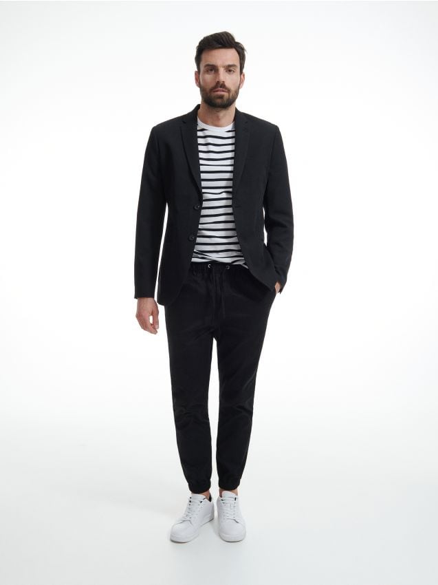 Reserved - Pantaloni jogger cu talie elastică - negru