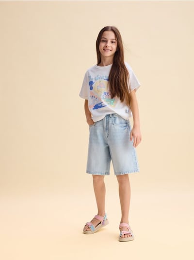 Bermuda-Shorts aus Denim