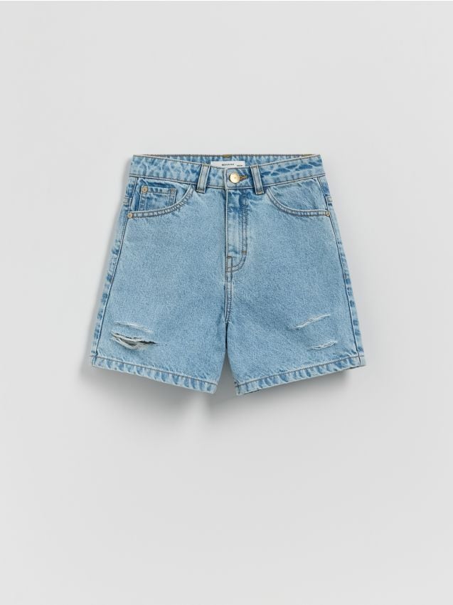 High-waisted denim shorts - RESERVED