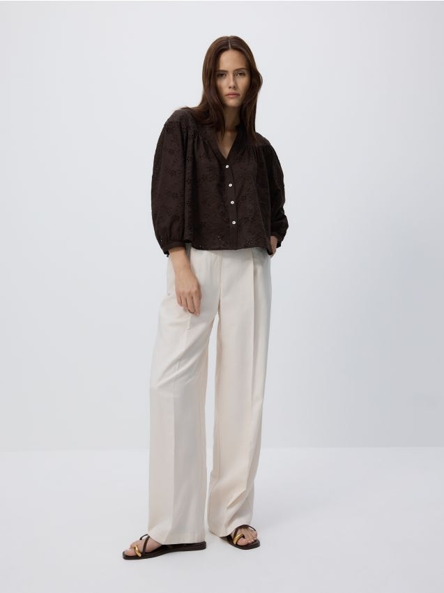 Pantalon large avec modal - RESERVED