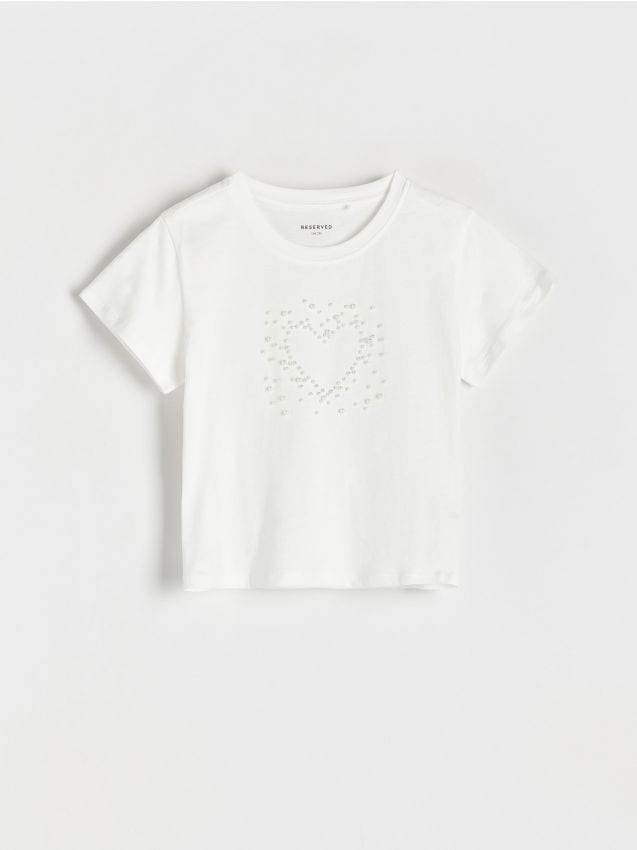 Reserved - tricou cu aplicație - crem