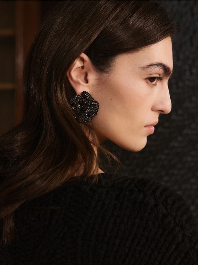 Earrings with floral motif - RESERVED