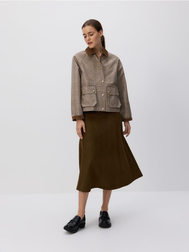 Faux suede midi skirt - RESERVED
