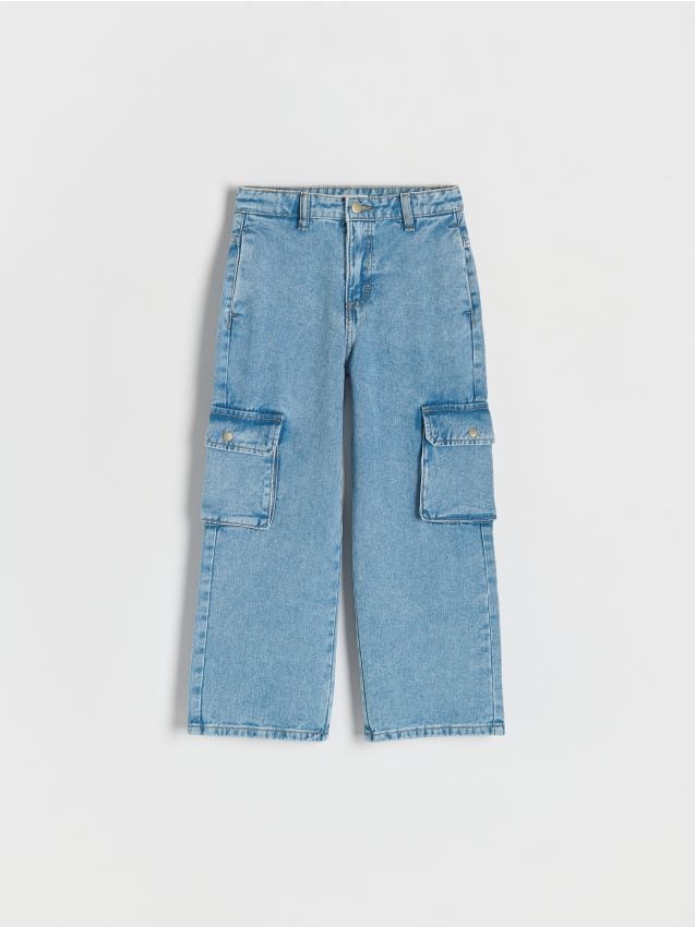 Wide leg jeans with cargo pockets - RESERVED
