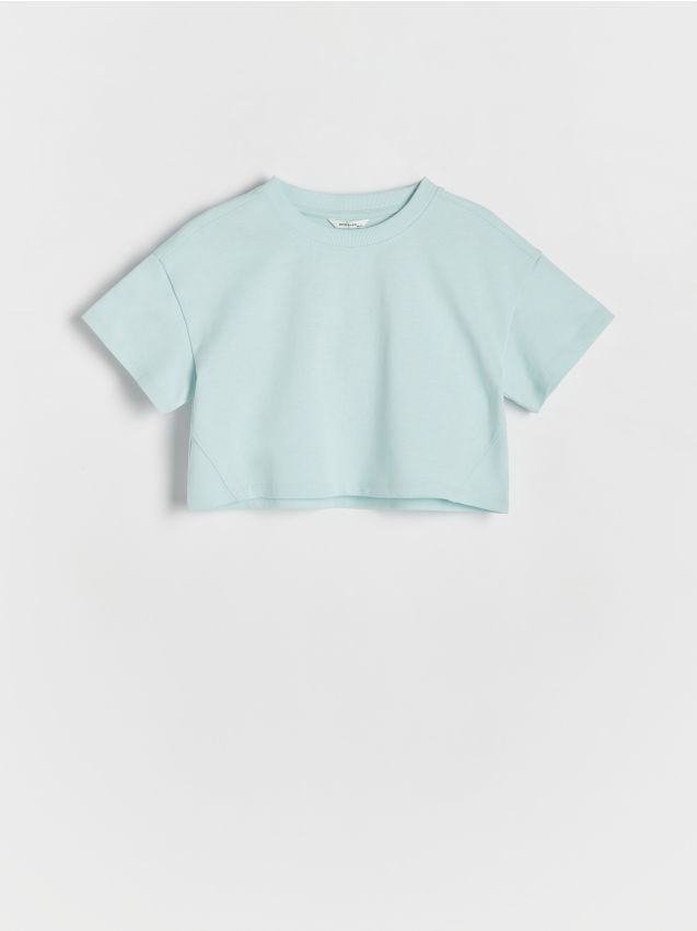 Reserved - tricou din bumbac - turcoaz-deschis
