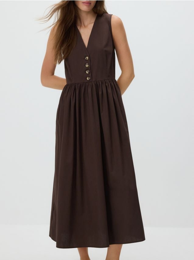 Robe midi à volants - RESERVED