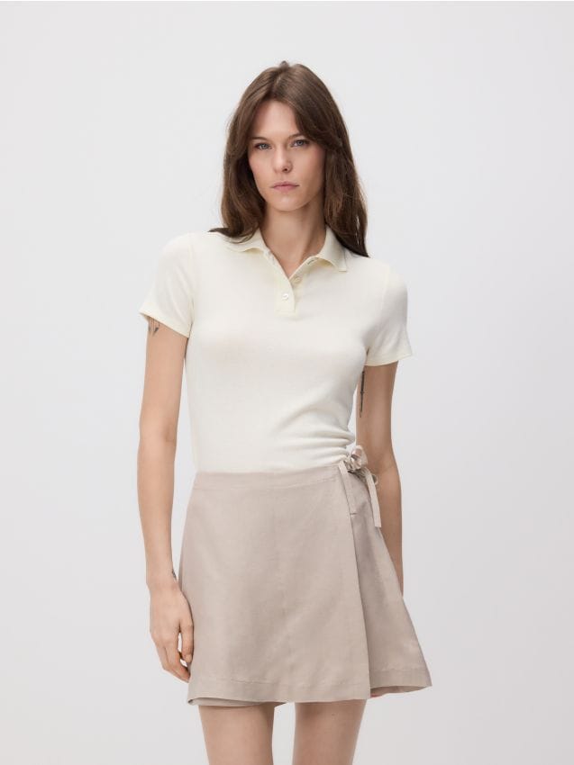 Linen blend skort - RESERVED