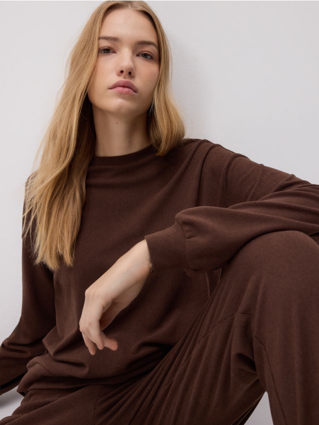 Reserved - Bluză uni - maro