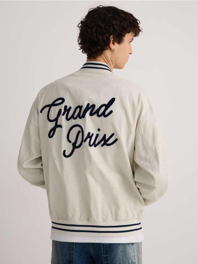 Bomber jacket with embroidery detail