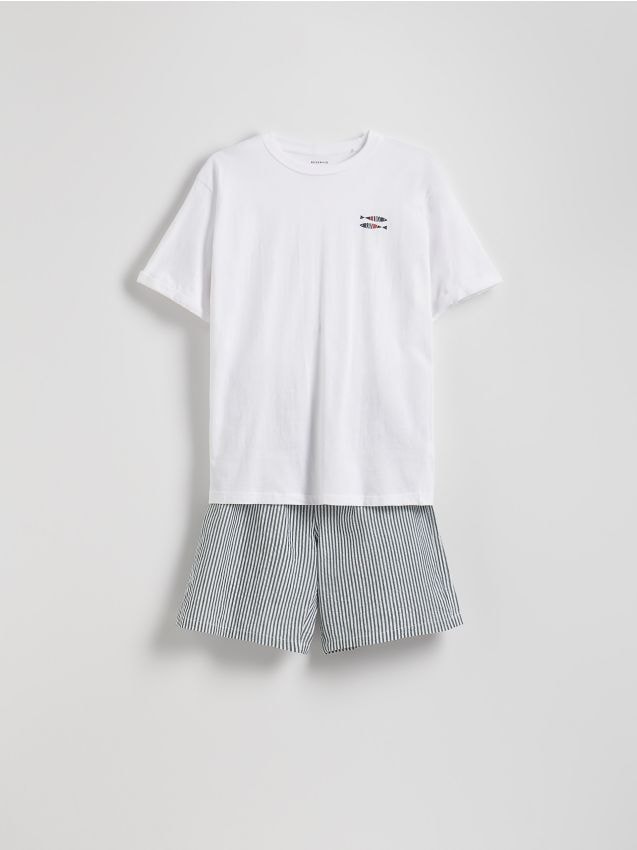Zweiteiliges Pyjama-Set aus Baumwolle - RESERVED