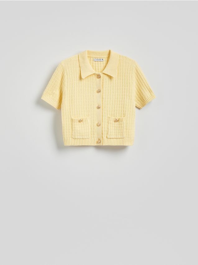 Cotton cardigan with buttons - RESERVED