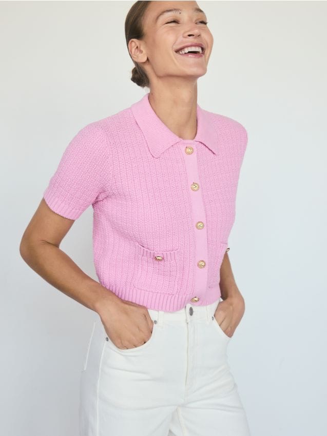 Cotton cardigan with buttons - RESERVED