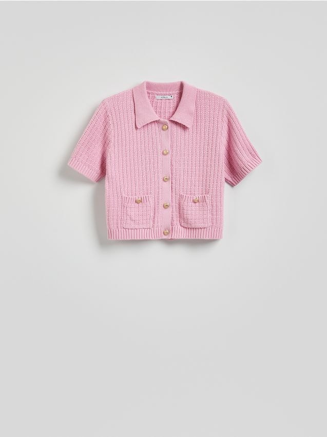 Cotton cardigan with buttons - RESERVED