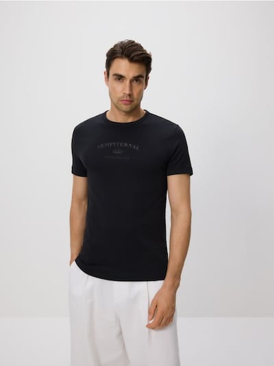 Nyomott mintás slim fit T-shirt
