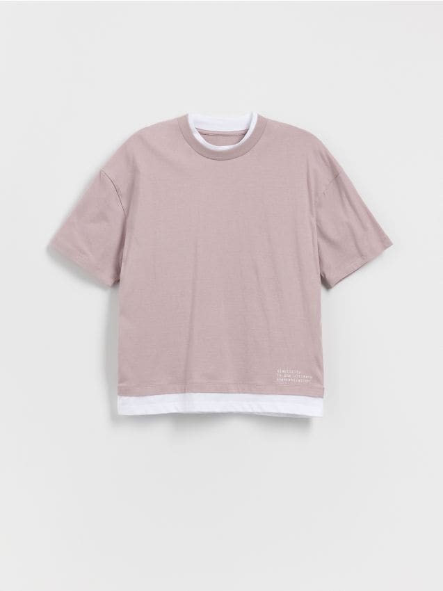 Cotton T-shirt with print - RESERVED