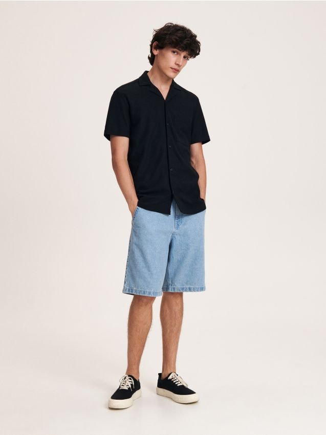 Reserved - Cămașă oversized - negru