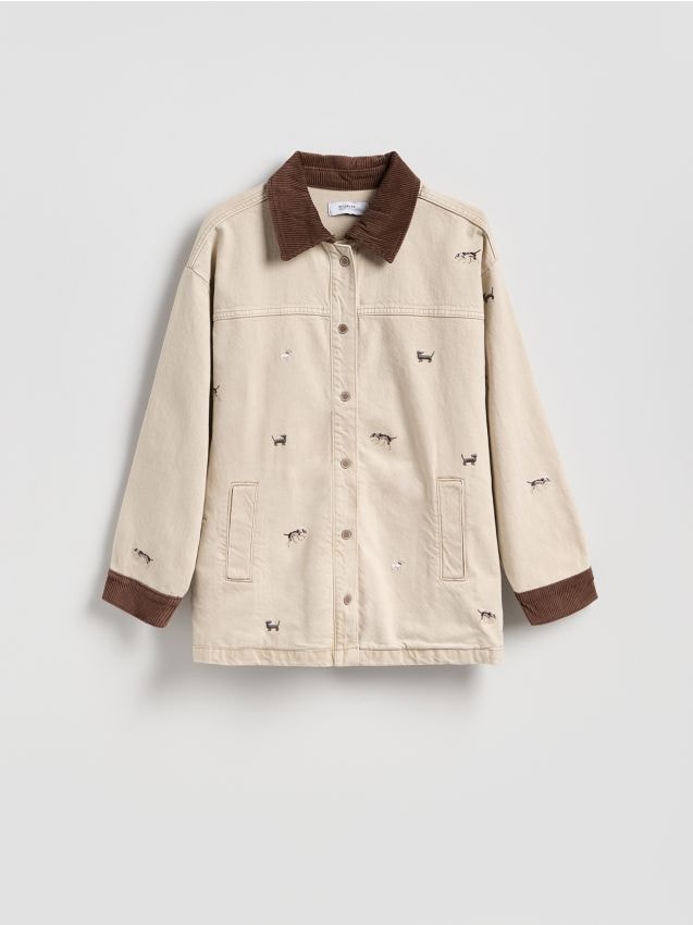 Denim jacket with embroidery - RESERVED