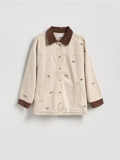 Denim jacket with embroidery