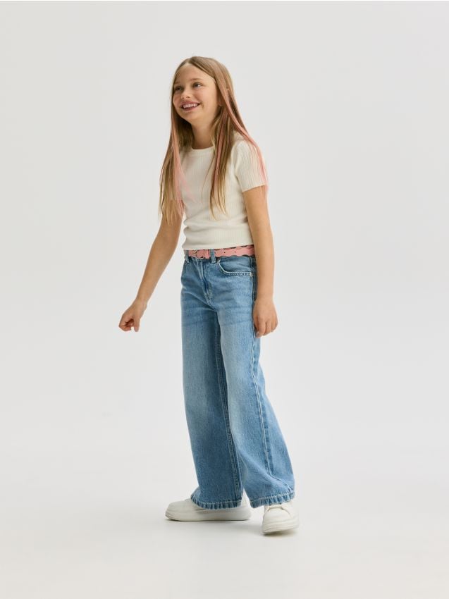 Reserved - GIRLS` JEANS TROUSERS - albastru