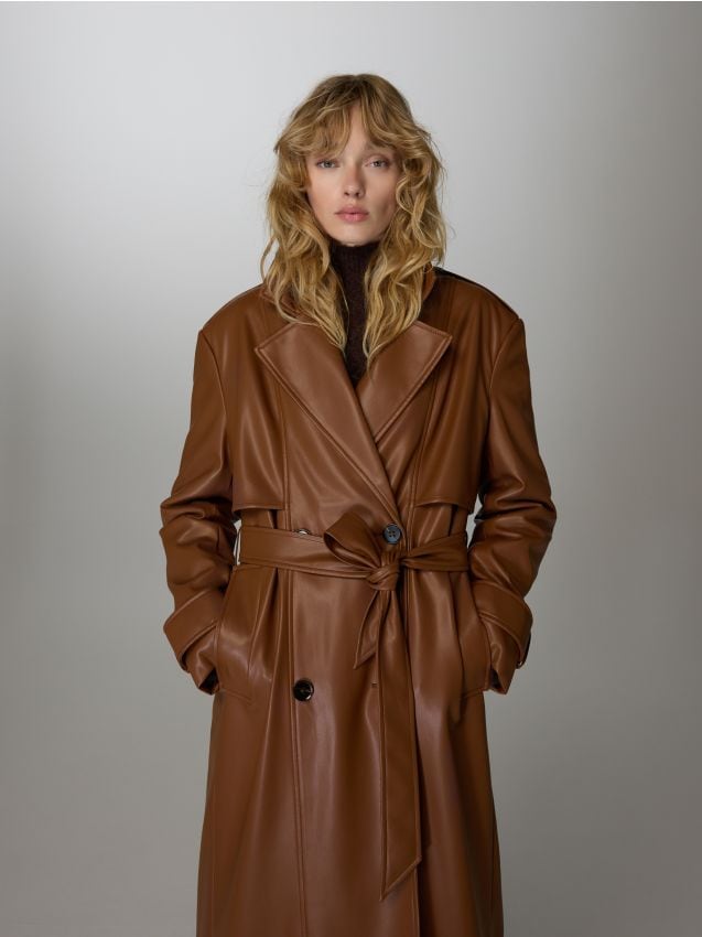 Leather imitation trench coat - RESERVED