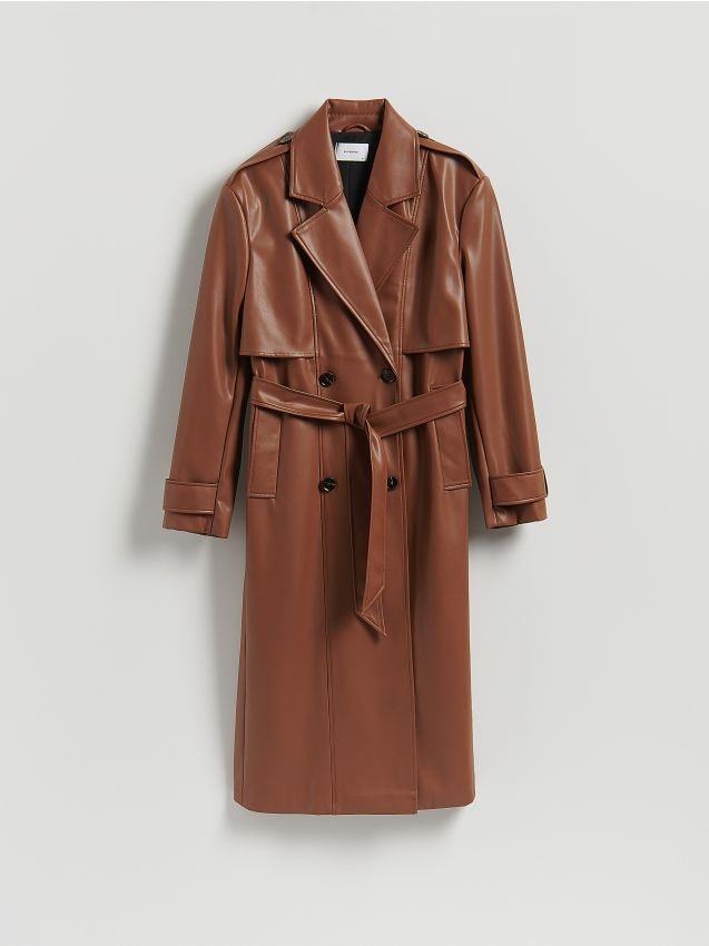 Leather imitation trench coat - RESERVED