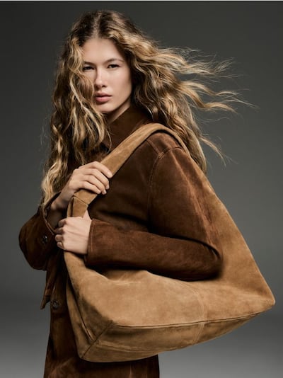 Suede hobo bag