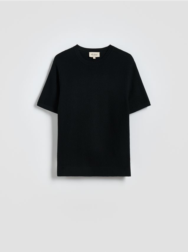 Reserved - Tricou regular cu conținut ridicat de Lyocell - negru Reserved - Tricou regular cu conținut ridicat de Lyocell - negru