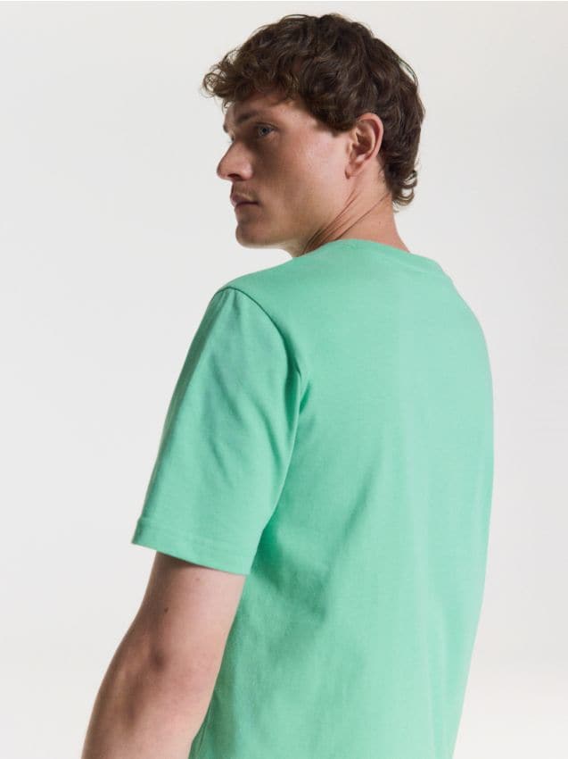 Reserved - Tricou regular din bumbac - verde-deschis