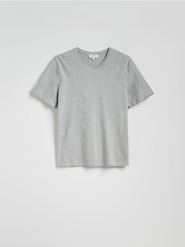 T-shirt slim fit à col en V - RESERVED