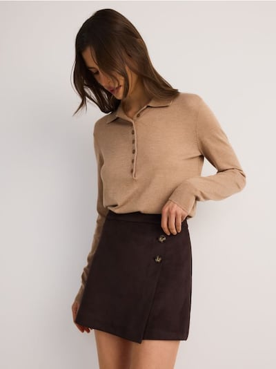 Skort aus Wildlederimitation