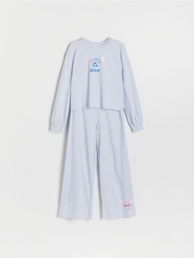 Reserved - Pijama din două piese Lilo & Stitch - albastru-pal