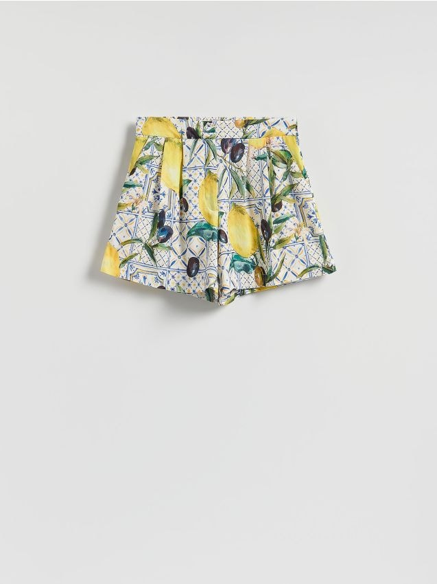Patterned shorts with linen - RESERVED