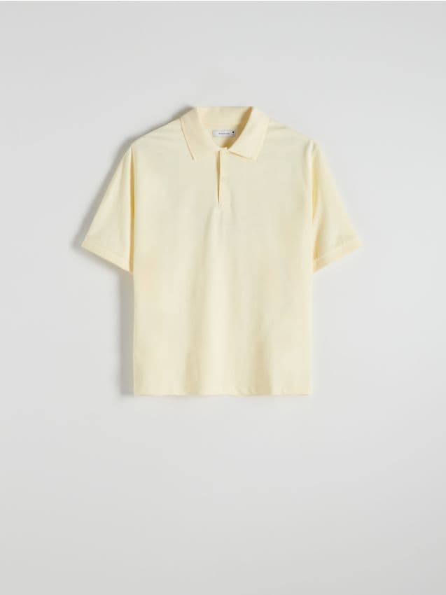 Reserved - Tricou polo oversized - galben-deschis