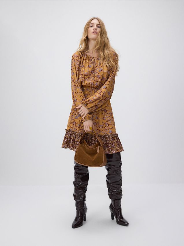 Patterned viscose dress - RESERVED