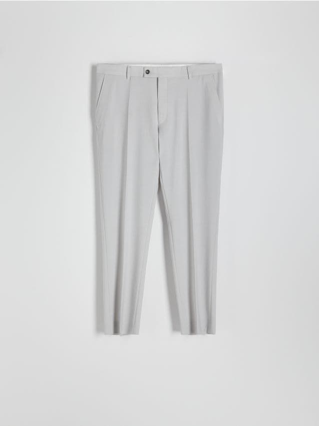 Slim suit trousers with wool blend - RESERVED