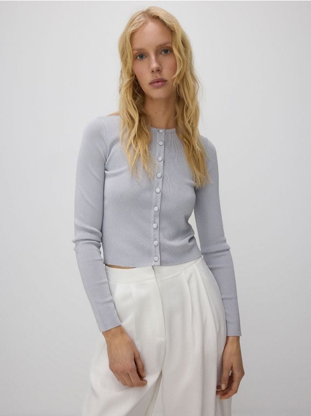 Reserved - ladies` sweater - gri deschis