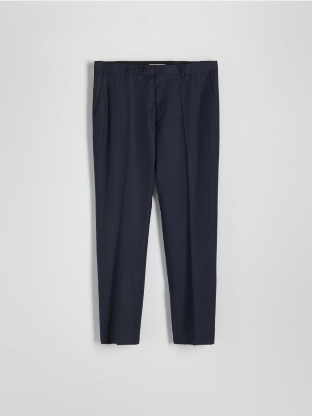 Reserved - pantaloni clasici cu adaos de lână - bleumarin