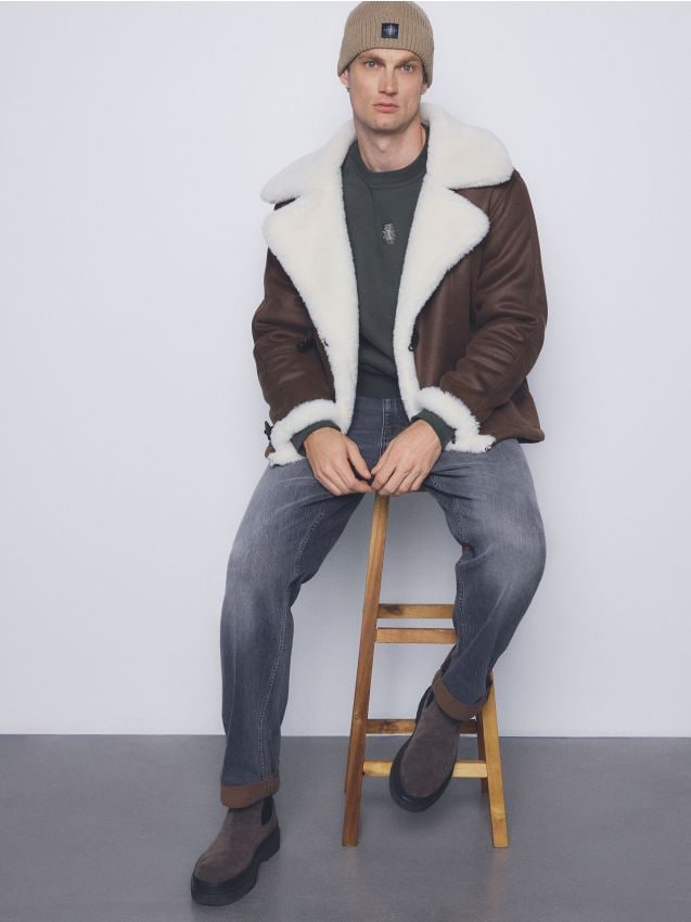 Reserved Reserved - Τζάκετ με επένδυση από συνθετική γούνα