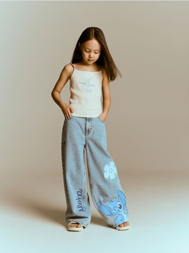 Lilo & Stitch super wide-leg jeans - RESERVED