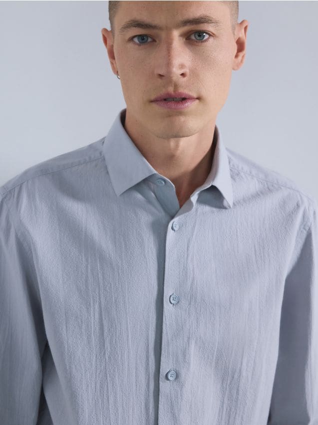 Chemise à coupe regular en coton égyptien - RESERVED