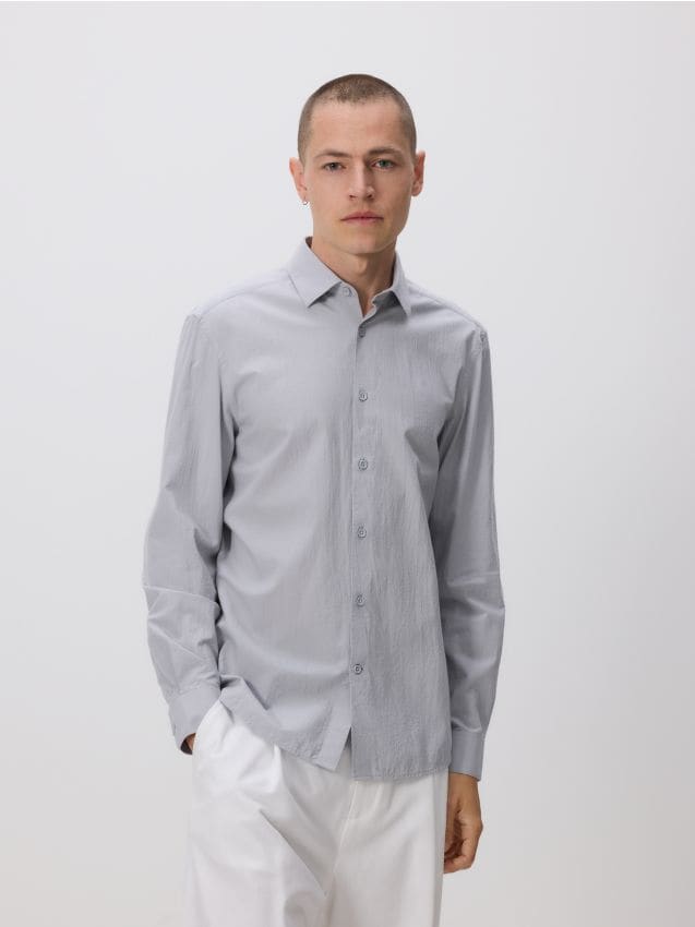 Chemise à coupe regular en coton égyptien - RESERVED