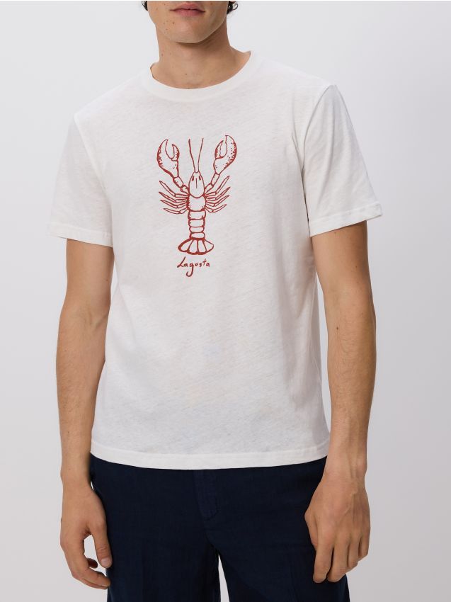 Linen blend T-shirt - RESERVED