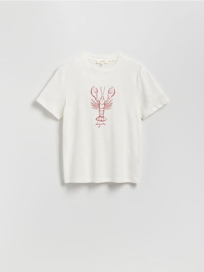 T-shirt regular z lnem