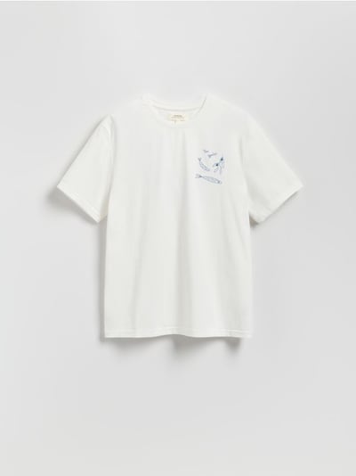 T-shirt regular z haftem
