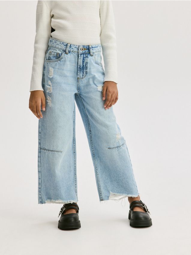 Jeans straight fit con strappi - RESERVED