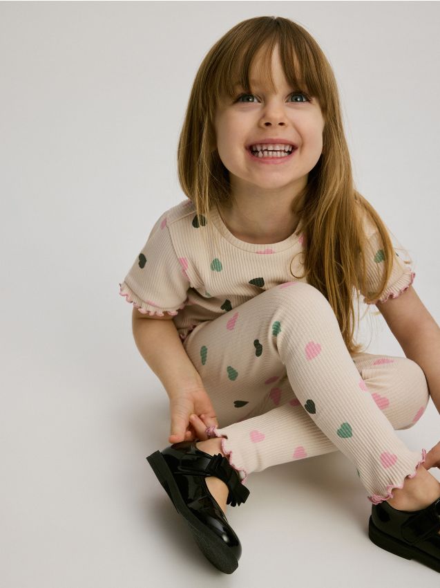 Ribstrikkede leggings - RESERVED