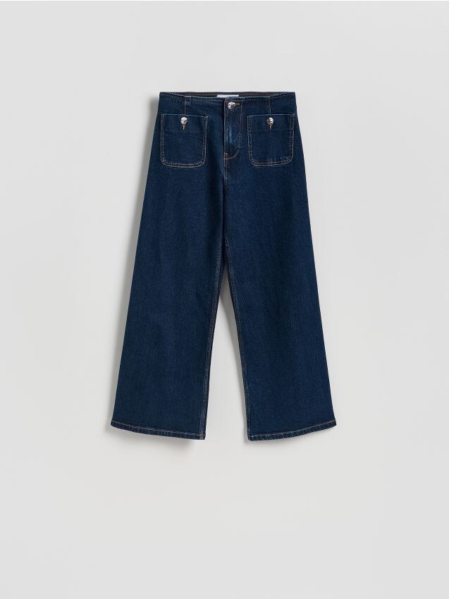 Reserved - Fustă-pantalon din denim - bleumarin
