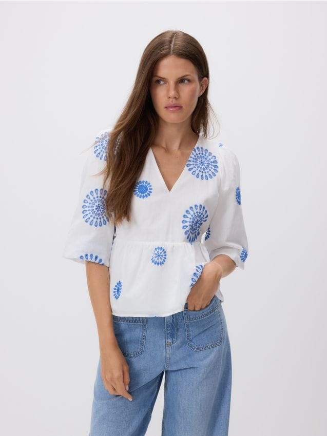 Blouse met peplum - RESERVED