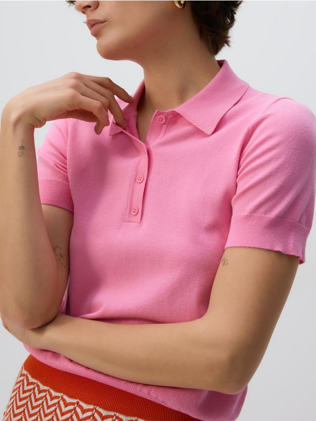 Viscose rich polo jumper - RESERVED