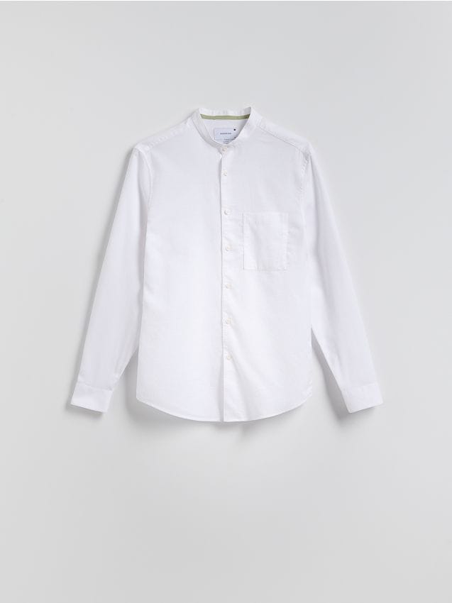 Skjorte i slim fit med mandarinkrave - RESERVED